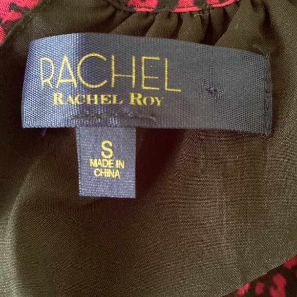 NWT Rachel Roy Lola Wild Pink & Black Leopard Draped Ruffle Tunic Dress - S - Picture 13 of 16